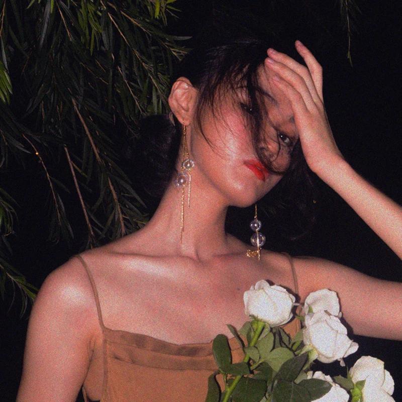 Потрясающие Блестящие супер длинные висячие серьги для женщин Оригинальные