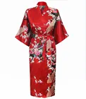 Женский халат для сна темно-синего цвета, летнее кимоно, ночная рубашка юката, женские шелковые ночнушки, Повседневная Домашняя одежда, одежда для сна