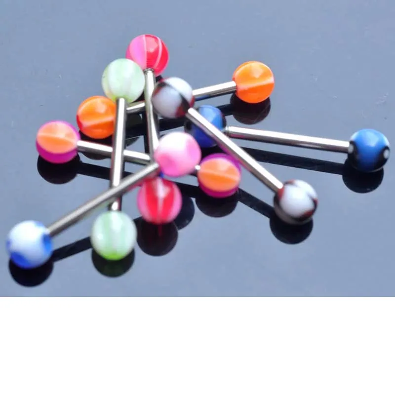 Wholesale 30pcs Mixed Color Lovely Tongue Nipple Bars Ear Rings Barbell Body Piercing Jewelry | Украшения и аксессуары