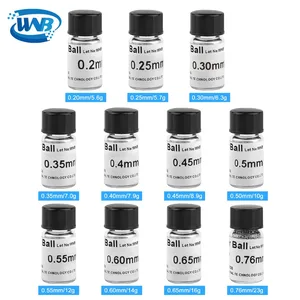 Шариковый трафарет для пайки WNB, шариковый трафарет для реболлинга микросхем и микросхем, 0,2-0,76 мм, 10 шт.бутылка, свинцовый припой в шариках Sn63Pb37