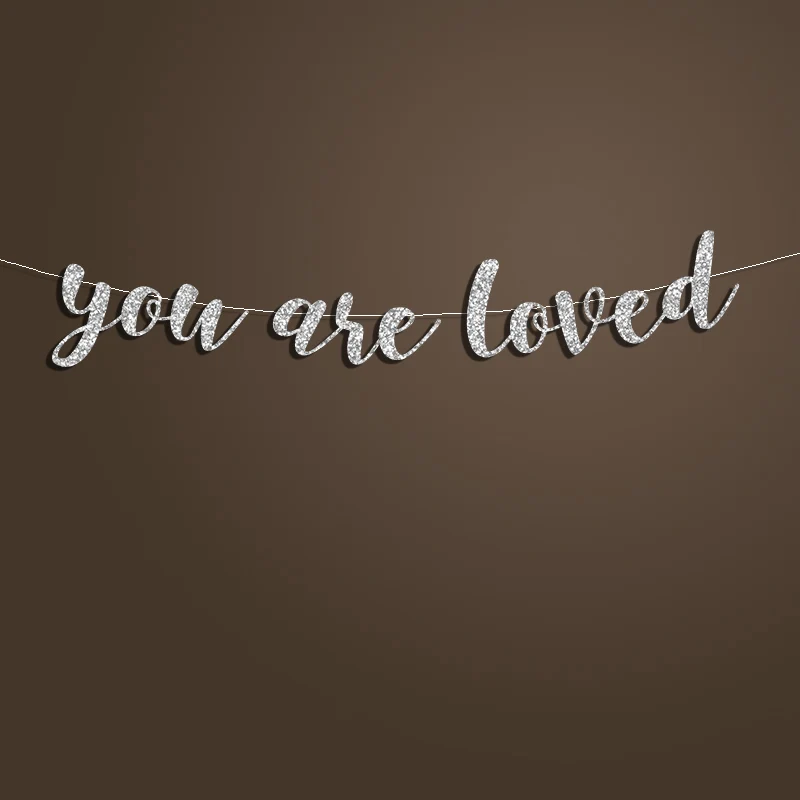 Блестящие курсивные буквы-вы любите баннер Вечерние Декорации для детской душа