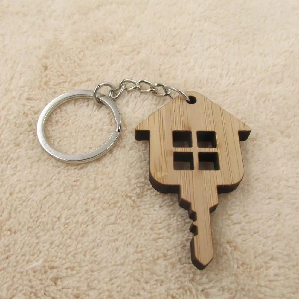 key house Брелок для дома, деревянный брелок, подарок на новоселье, домашний брелок для ключей, первый дом, теплый подарок - Цвет: key house