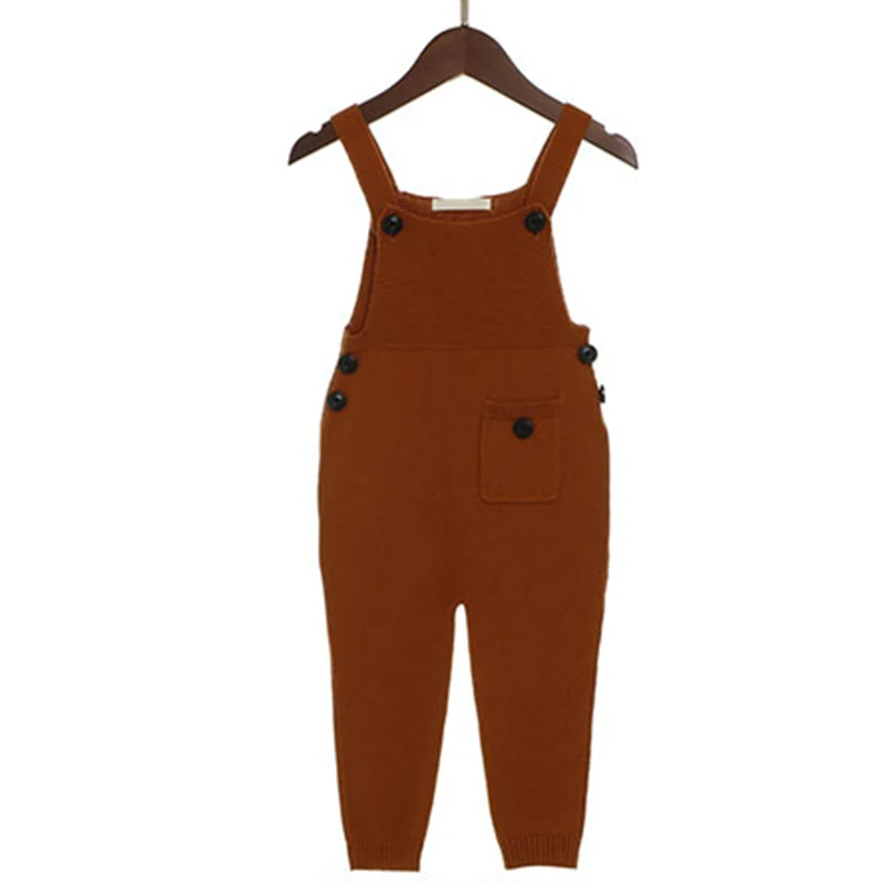 

2020 New Children Kids Overalls Harem Pants Boys Girls Pocket Knitted Overalls Jumpsuits Baby Clothing Jumpsuits Girls Overall