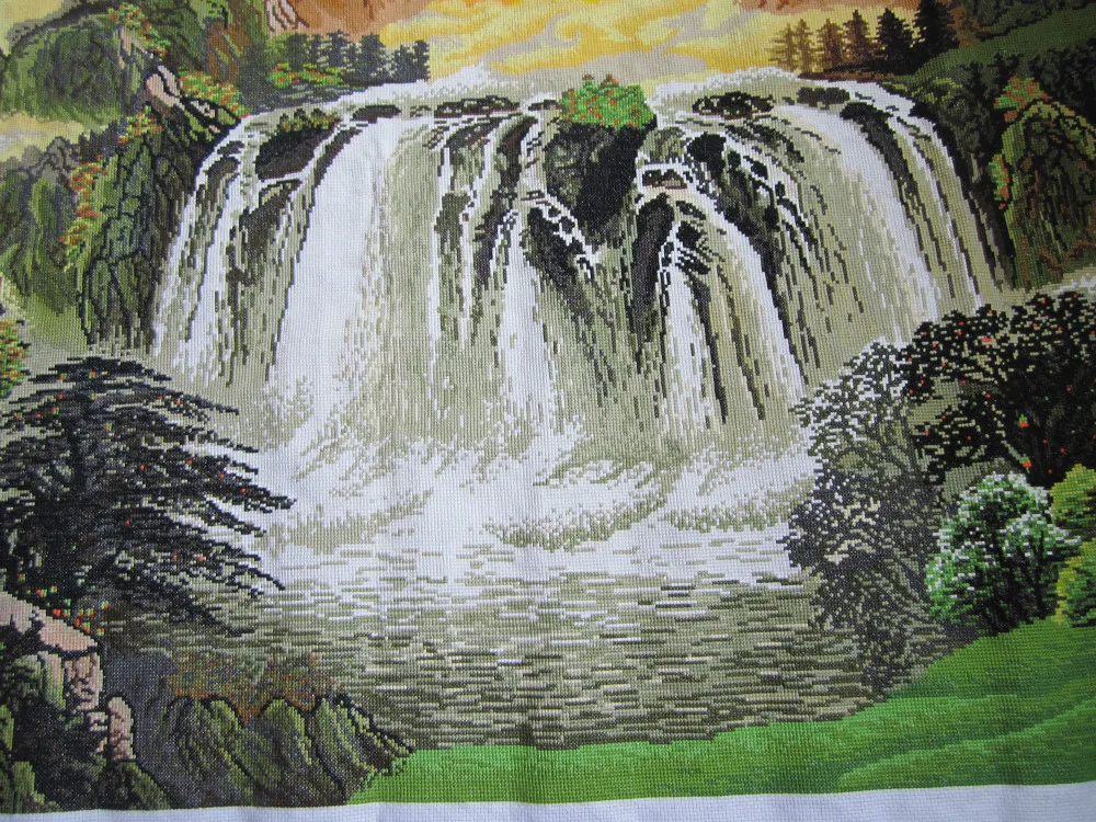 Ручная вышивка пейзаж Картина восходящее солнце|embroidery wall|embroidery bobbinpainting software |