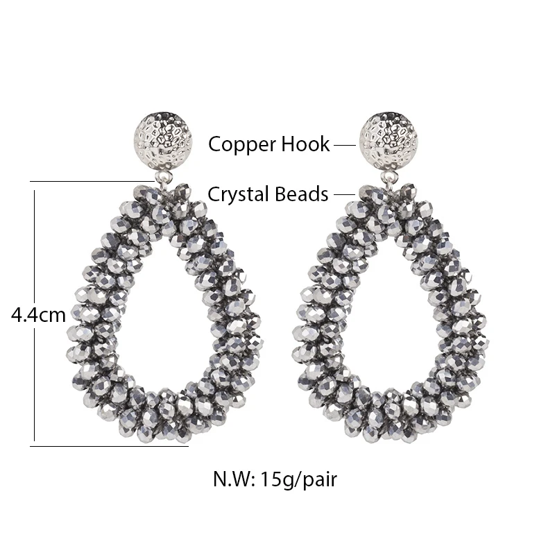 INKDEW Water Drop Earrings for Women Faceted Beads Handmade Crystal Earring Big Long vintage Wholesale boho | Украшения и