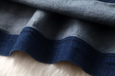 Женское винтажное джинсовое платье с вышивкой прямое до колена коротким рукавом