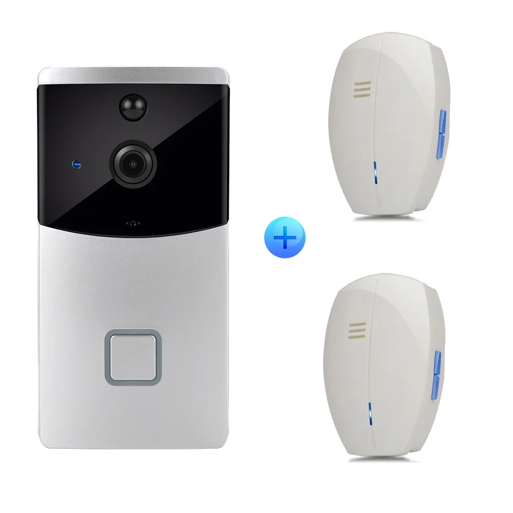ZC03 2xChimes CUSAM беспроводной домофон видео дверной звонок Wifi Smart 720P HD камера дверной звонок двухстороннее аудио ночное видение датчик движения - Цвет: ZC03 2xChimes