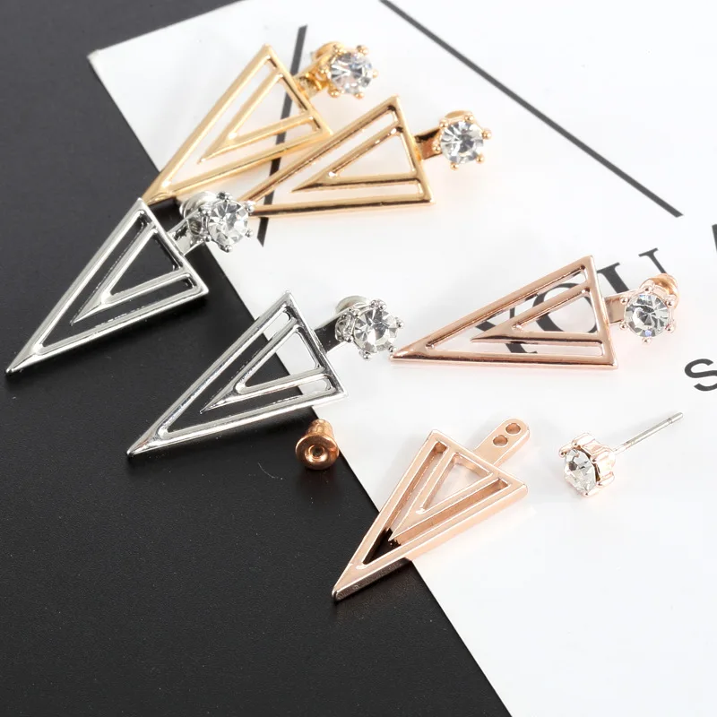Новые модные роскошные геометрические серьги в виде двойной звезды и снежинки