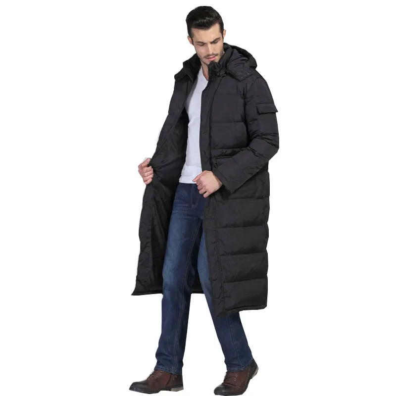 

2019 Winter Coat Men's Warm Cotton Park Jacket Long section Cotton Clothes Over Knee thick Warm Hooded Casual Coat Brand Coat