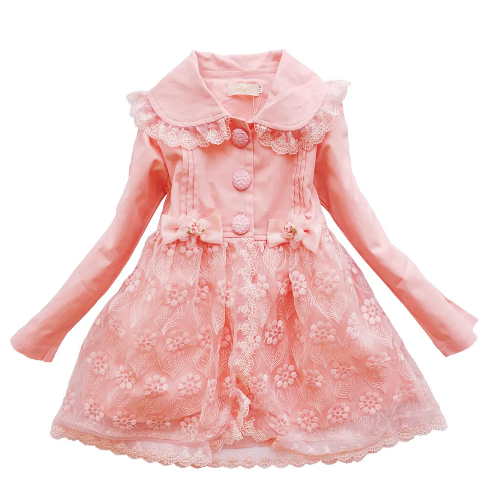 Pink Anlencool, новое пальто для девочек на весну и осень, куртка с длинными рукавами для больших мальчиков ветровка в Корейском стиле, детская одежда принцессы - Цвет: Pink