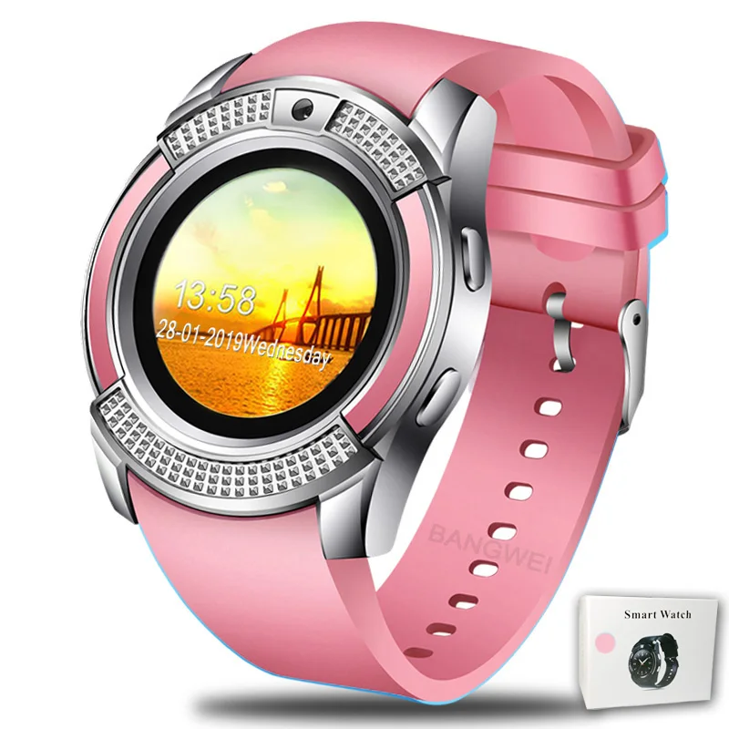 Pink LIGE Новые смарт-часы мужские модные спортивные часы с шагомером фитнес-часы информация напоминание поддержка sim-карты Relogio+ коробка - Цвет: Pink