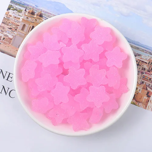 Pink 20pcs Счастливый обезьяна 20 шт./упак. поставки слаймов "сделай сам" в виде Звезды Яркие ломтики Slime Подвески дополнение муку пушистой прозрачного хрусталя Slime глина - Цвет: Pink 20pcs