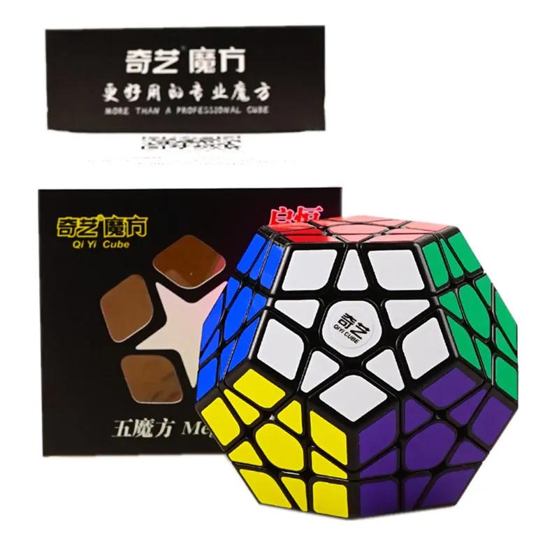 Волшебный кубик Megaminxeds QIYI 3X3 черный белый профессиональный скоростной 12