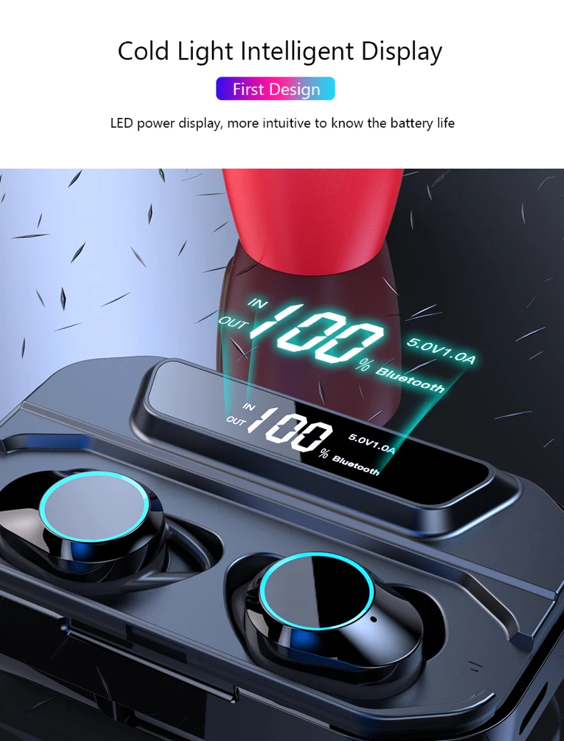 TWS Bluetooth 5 0 беспроводные наушники в ухо свободные для телефона Зарядка спортивные