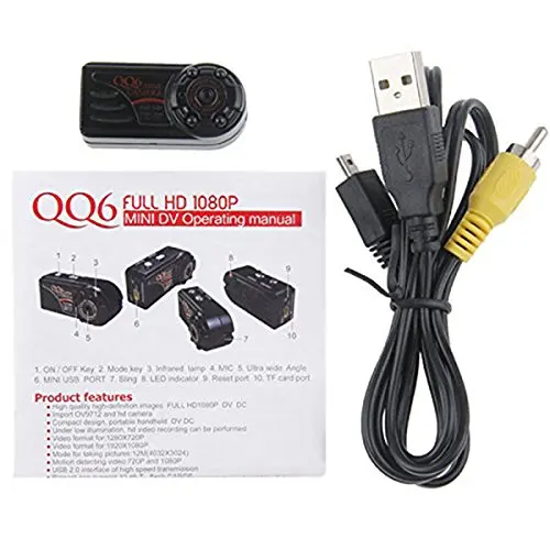 QQ6 мини камера Full HD 1080P Экшн ИК Ночное Видение датчик движения микро для наружного