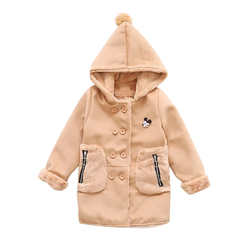 

2018 Winter New Fur Korean Children's Long-style Thickened Overcoat Girls Outwear