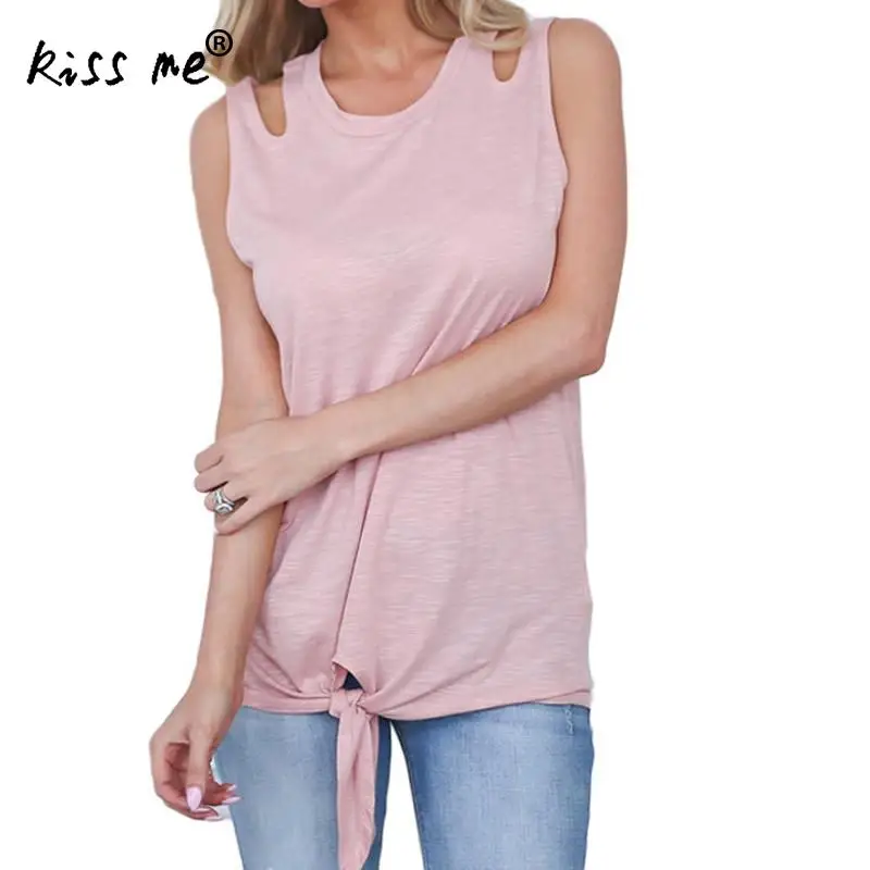 Новые модные женские туфли Блузки Топы Женский рубашка без рукавов Blusas Femininas