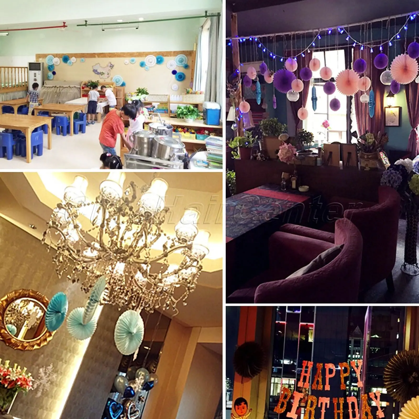 5 шт. декоративные бумажные подвесные вееры 25 см|tissue paper craft|diy tissue paperparty party |