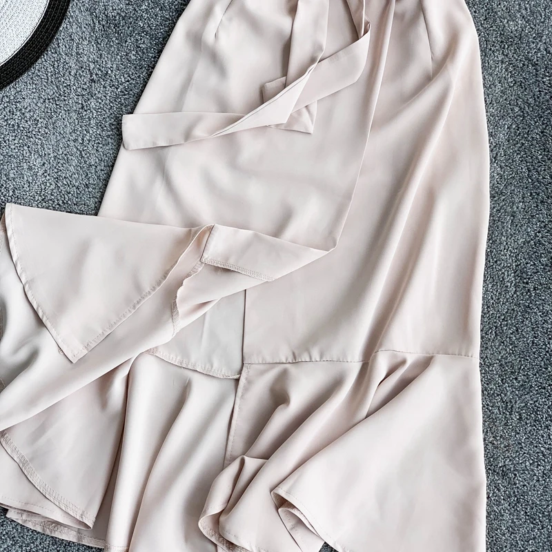 2019 Новая мода Женская Летнее платье оборками Русалка с коротким рукавом