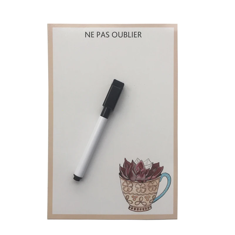 Чашка с принтом растений сухое стирание гибкие магниты на холодильник белая