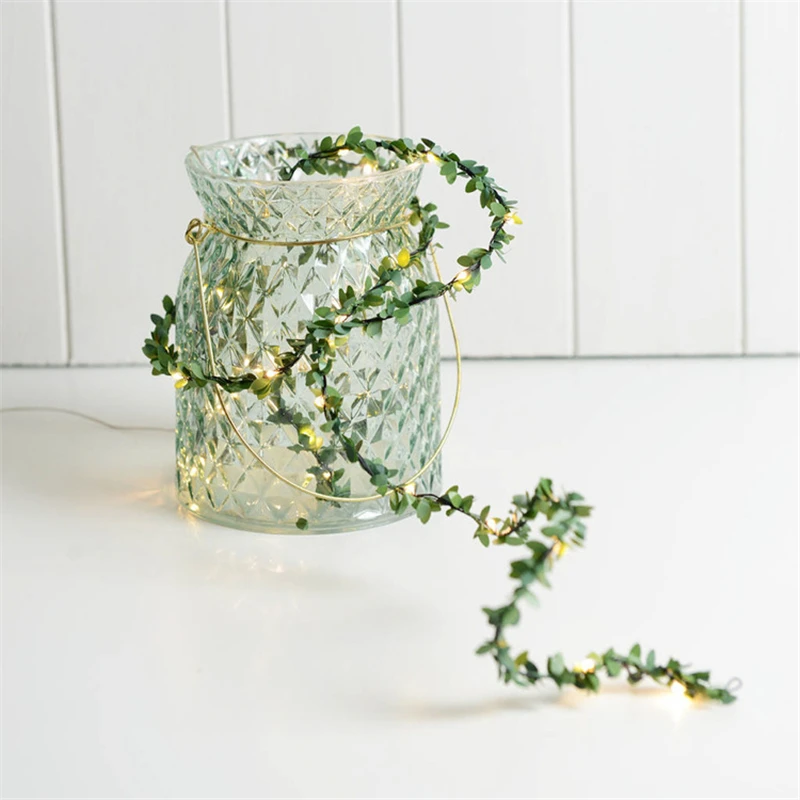 2m Leaf Vine String Lights Garlands Of Decorative LED Lamp Fairy Vase Christmas Outdoor Garden Decor Luminary | Лампы и освещение