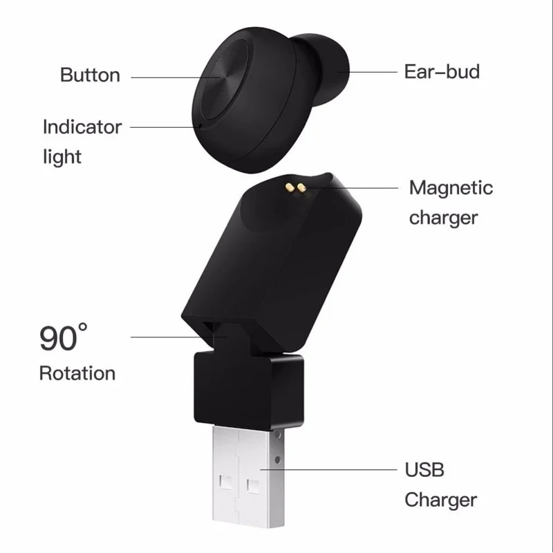 New Bluetooth EarphoneS Wireless Mini Headset with Microphone Music Bass Earpiece for Phone iphone | Электроника