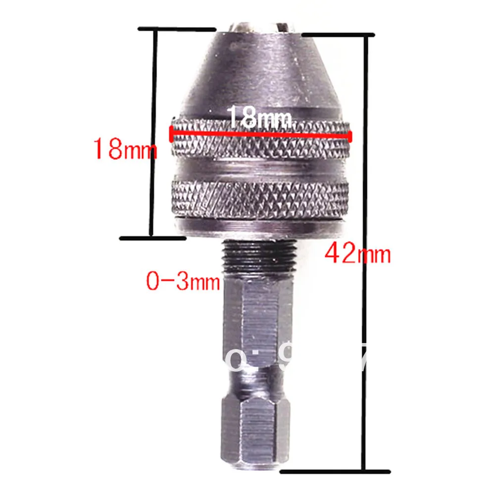 New 6mm Keyless Drill Chuck Screwdriver Impact Driver Adaptor Hex Shank Dril bit Clamping range 0-3mm | Инструменты