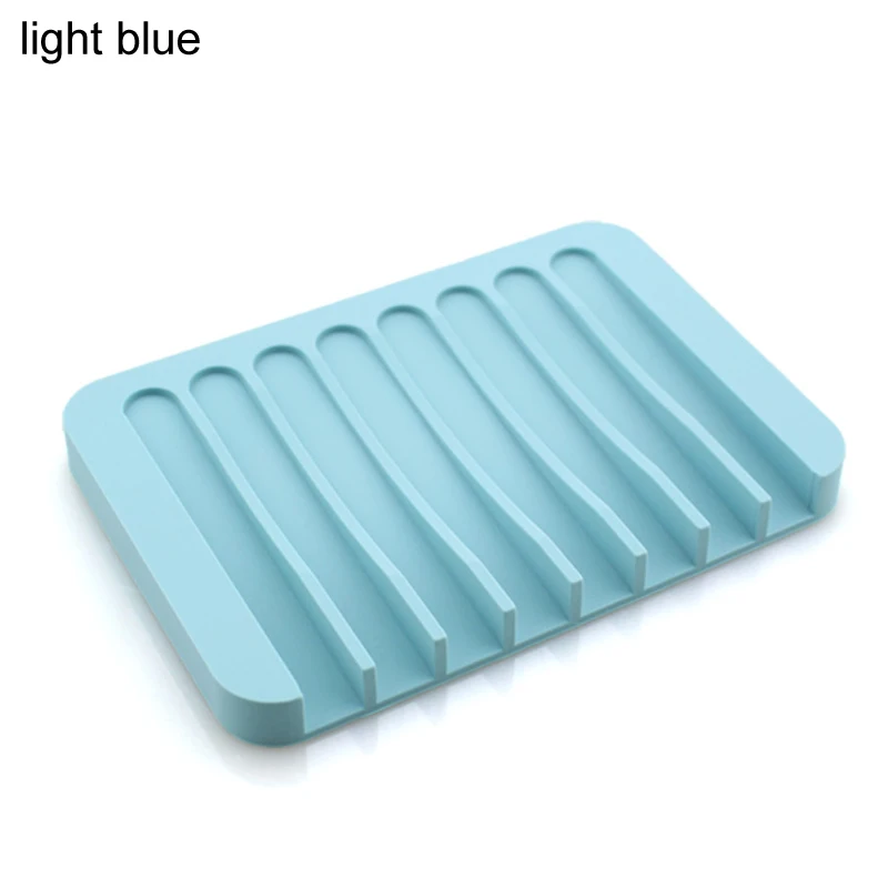 light blue Кухня товары Силиконовые Ванная комната светильники анти-скольжения лоток Soapbox Ванная комната оборудование плиты держатель домохозяйство гибкие - Цвет: light blue