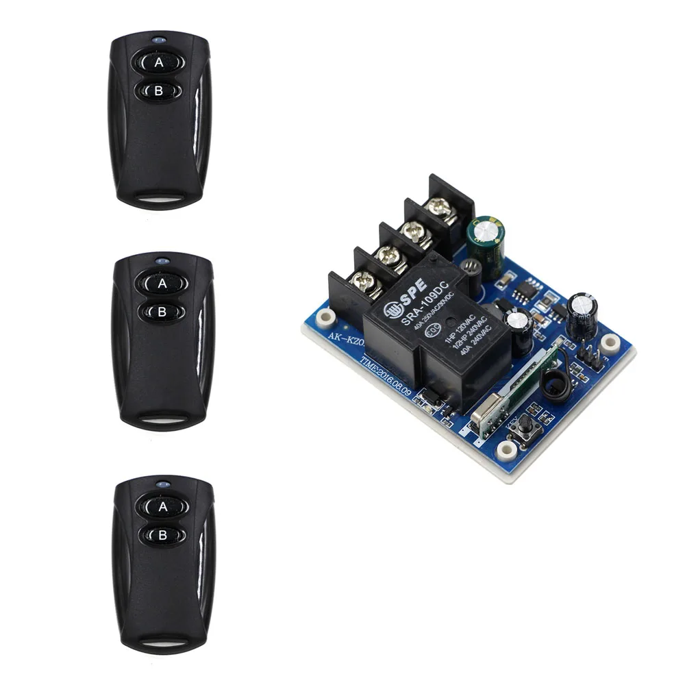 

DC12V-48V 1CH RF Wireless Remote Switch Wireless Light Lamp LED Switch 1 Receiver 3 Transmitter 315Mhz Remote ON OFF Controller