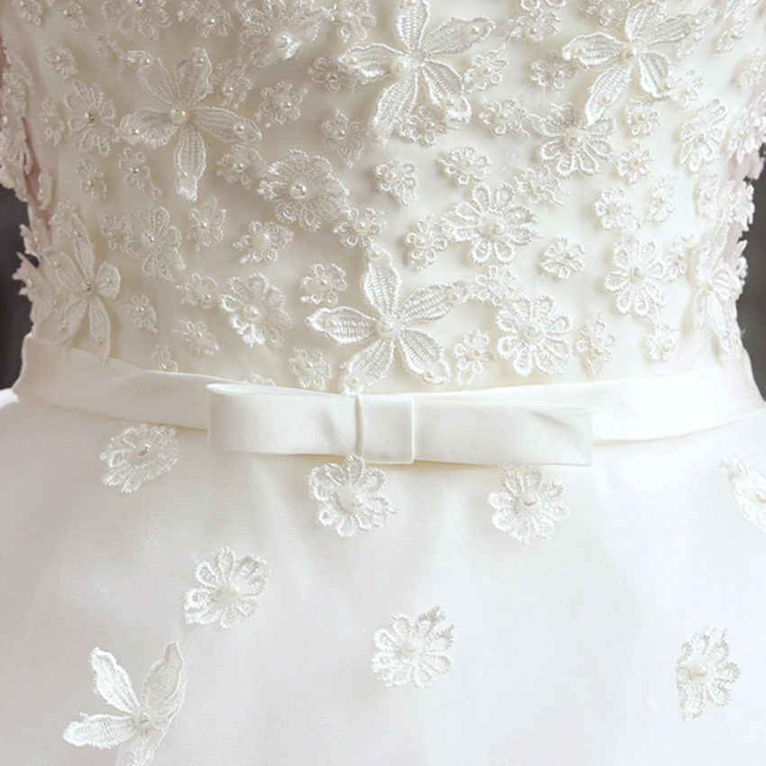 Реальное фото Vestido De Noiva Половина рукава 2018 Свадебные платья с цветочной