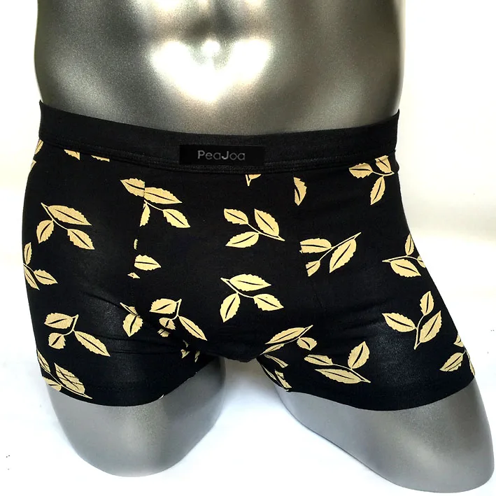 Высококачественные хлопковые мужские боксеры нижнее белье с золотым принтом