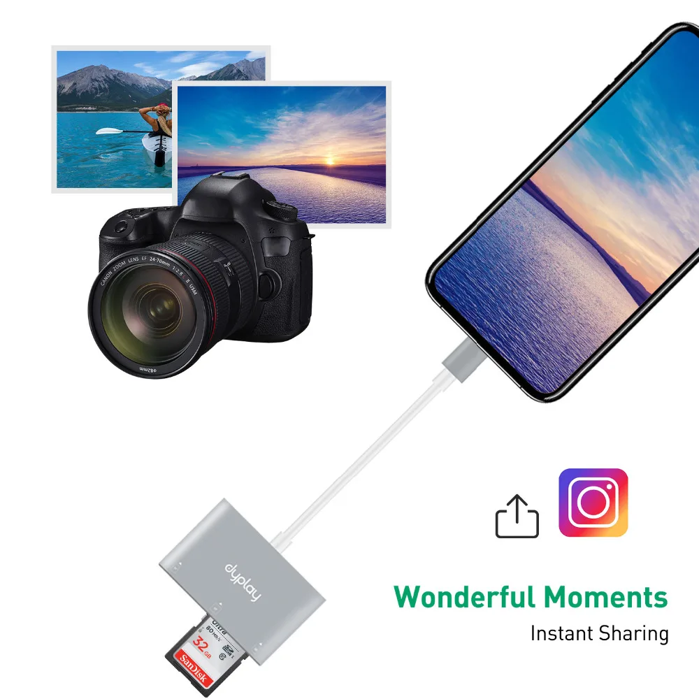3 в 1 OTG кард-ридер SD CF TF для Lightning порт адаптер для передачи данных на iPhone iPad iPod удлинители