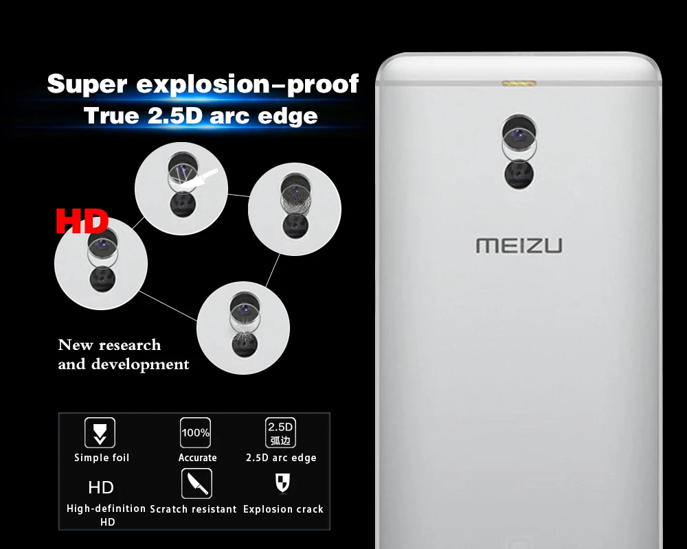 Ультратонкая Защитная пленка для задней камеры из закаленного стекла Meizu M6 note Meilan