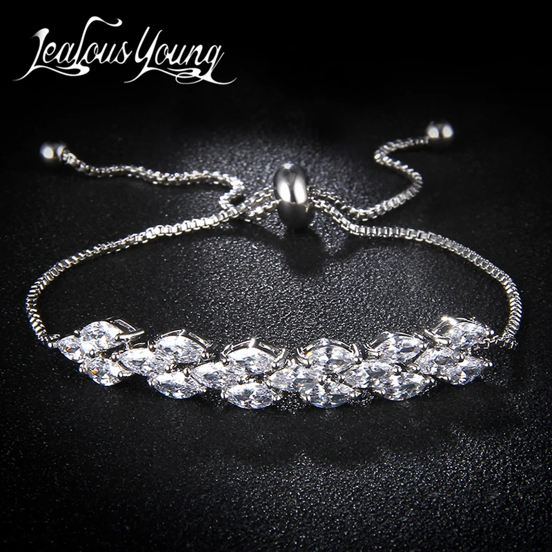 Женский браслет с подвеской Элегантный регулируемый кристаллом Marquise для подарка