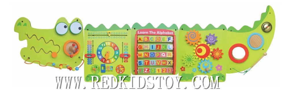 Экологичная Дошкольная деревянная панель для игр гусеница и Аллигатор|Детская