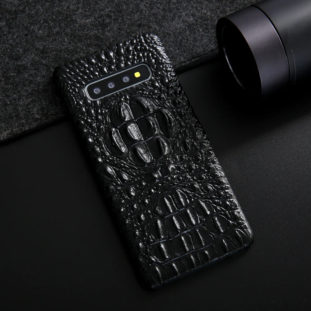 Модные Роскошные 3D крокодил из натуральной кожи чехол для Samsung Galaxy S8 S9 Plus Note 8 Note 9 S10 плюс задняя крышка
