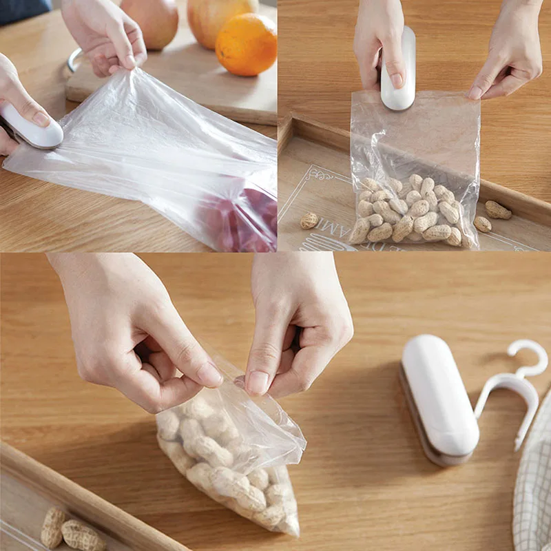 

Small Sealing Machine Mini Snacks Plastic Bag Hand Pressure Heat Vacuum Food Preservation