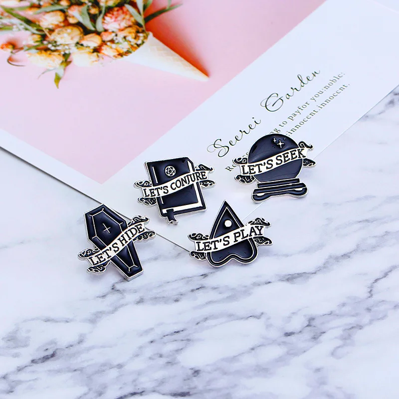 Высококачественная брошь в европейском и американском панк-гробе виде книги