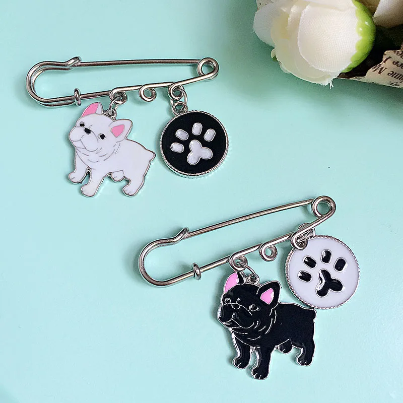Брошь Булавки Броши для Женщин Тедди Бульдоги Собаки Женщина Подвеска
