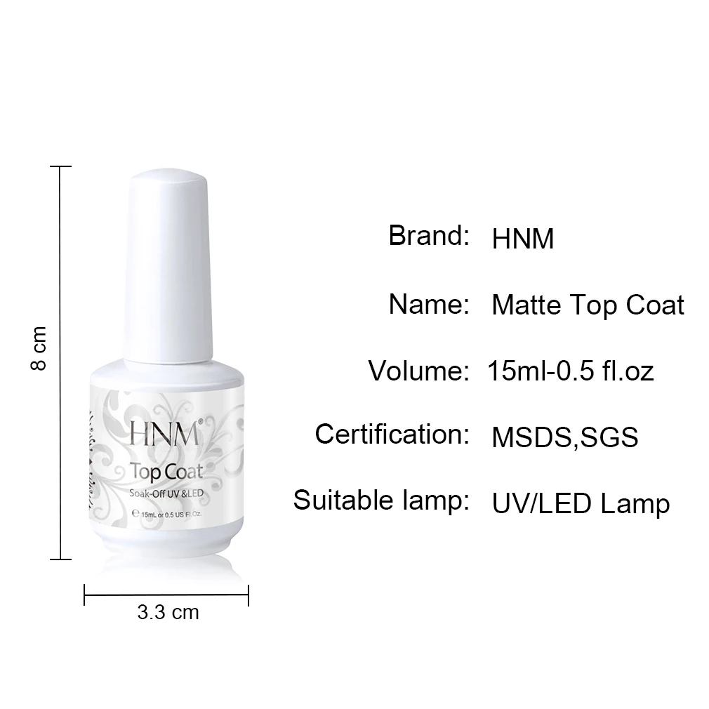 HNM, новинка, 15 мл, матовое покрытие, лак для ногтей, УФ-гель, Праймер, лак, замачивается, долговечный, для маникюра, усиленный Гель-лак для ногтей