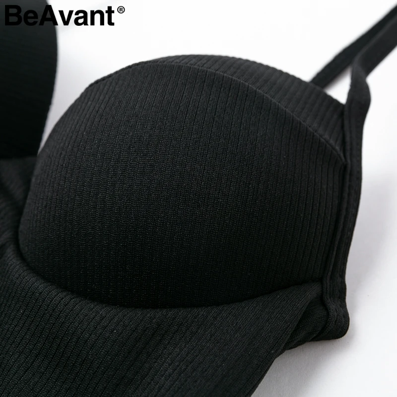 BeAvant, сексуальный купальник с бретельками, женский, цельный, белый, стринги, бикини, купальник, пуш-ап, летний, пляжный, купальник, черный