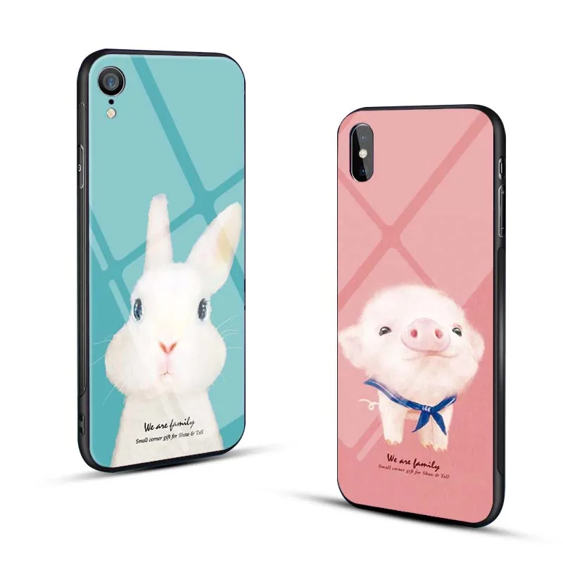 Чехол из закаленного стекла с мультяшным рисунком для Huawei P20 P10 P9 Lite Pro мягкие