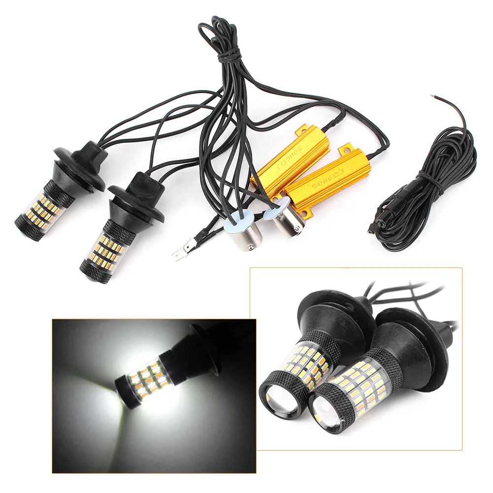 2x1156 P21W 4014 66SMD двойной Цвет горки поворотов светодиодные лампы лампочки 12 В