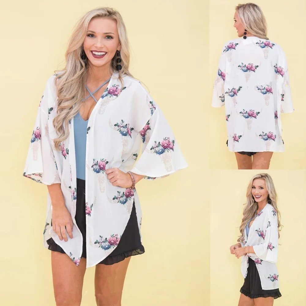 Женское повседневное кимоно с оборками кардиган женский лето 2018 длинное вязаное