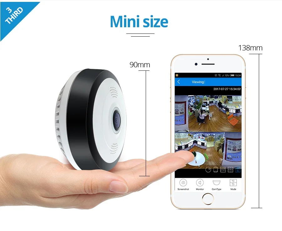 960 P IP Камера 360 панорамный дом безопасности Мини Wi-Fi P2P Fisheye Камеры Скрытого