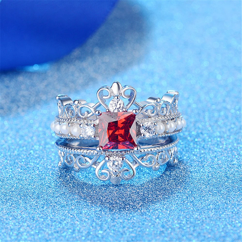 R019 2 шт./компл. тонкий красный камень Хрустальная корона дизайн Роскошные полым из