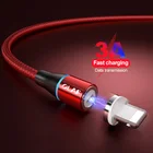 Магнитный USB-кабель для iPhone X Xs Max XR 3A, кабель для быстрой зарядки и передачи данных, 2 м