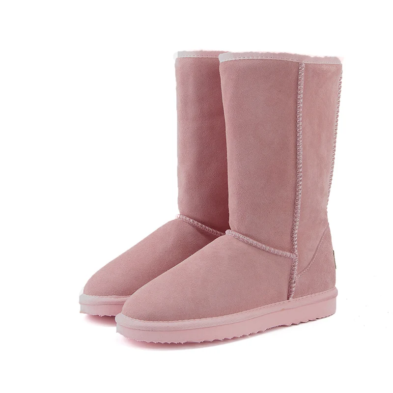 Light Pink MBR FORCE/Классическая Женская обувь в австралийском стиле; высококачественные водонепроницаемые зимние ботинки из натуральной кожи; зимние ботинки на меху; теплые женские ботинки - Цвет: Light Pink