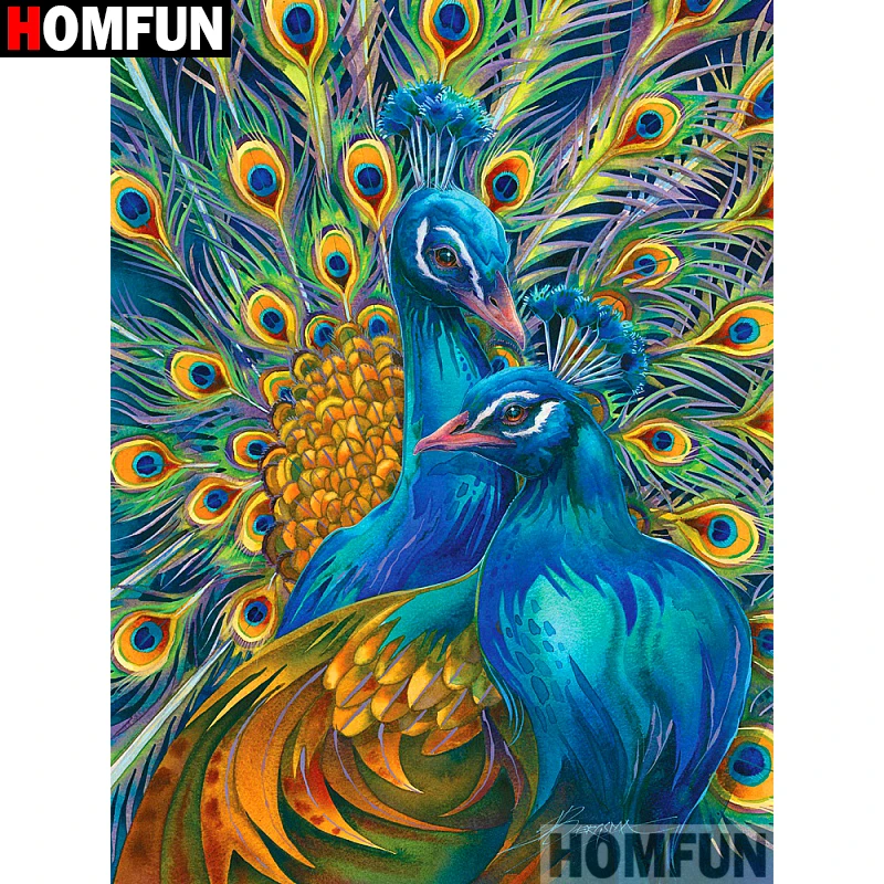 

Homfun Full Square/Round Drill 5D DIY Diamond Painting "peacock"3D Embroidery Cross Stitch Home Decor Gift A09386
