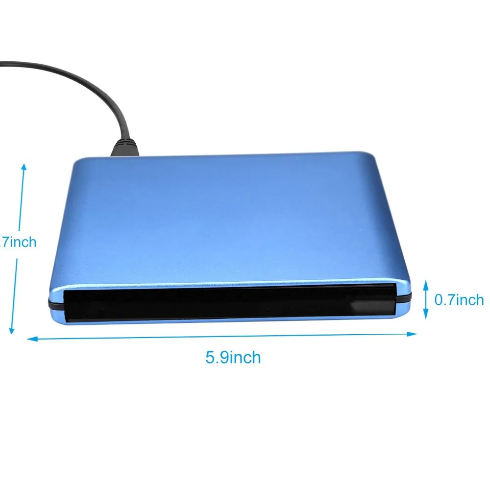 Синий алюминиевый сплав внешний корпус CD/DVD RW USB 3 0 чехол 12 7 мм SATA Оптический